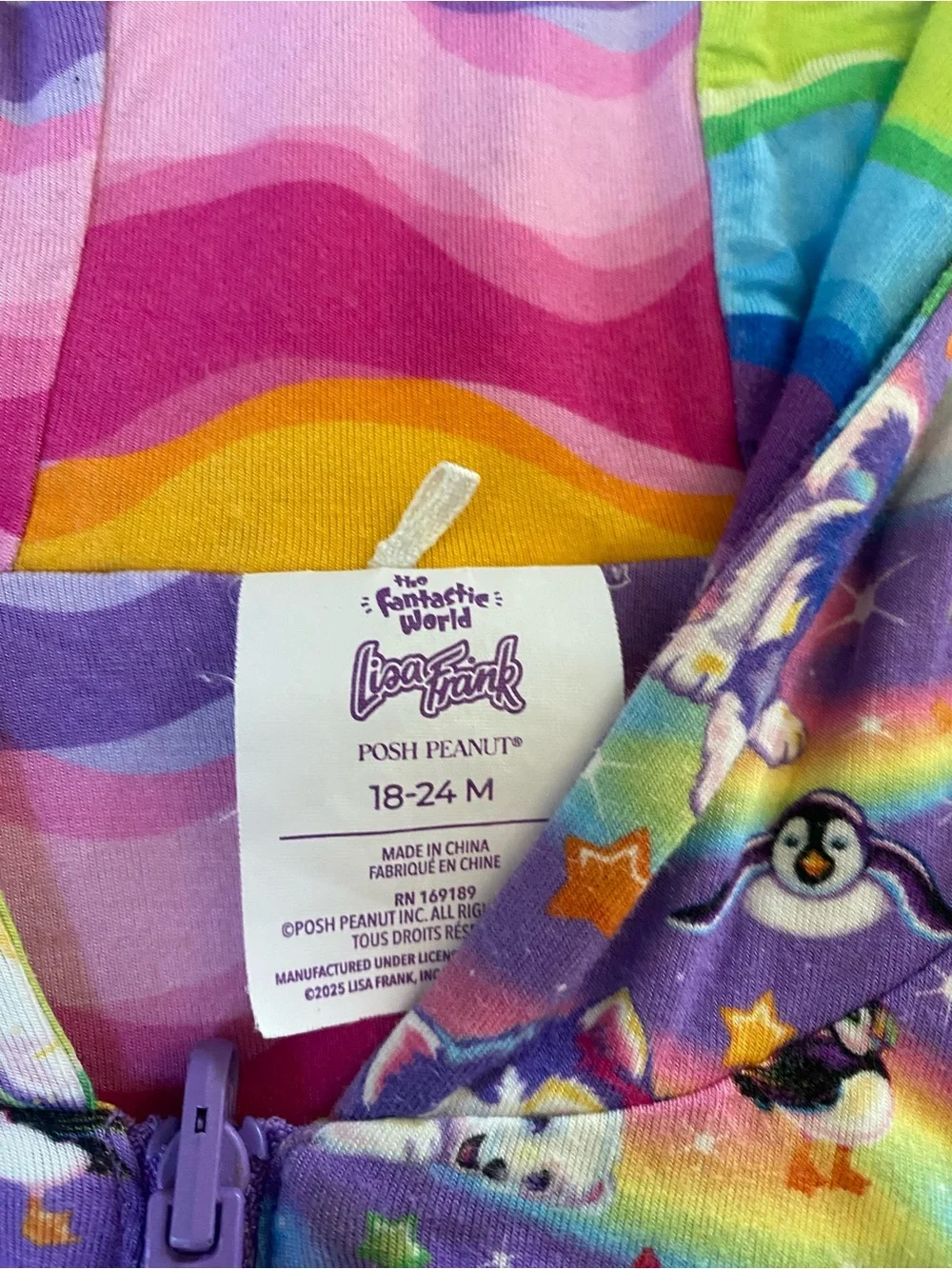 Posh Peanut X Lisa Frank Tikanni zip up reversible hoodie